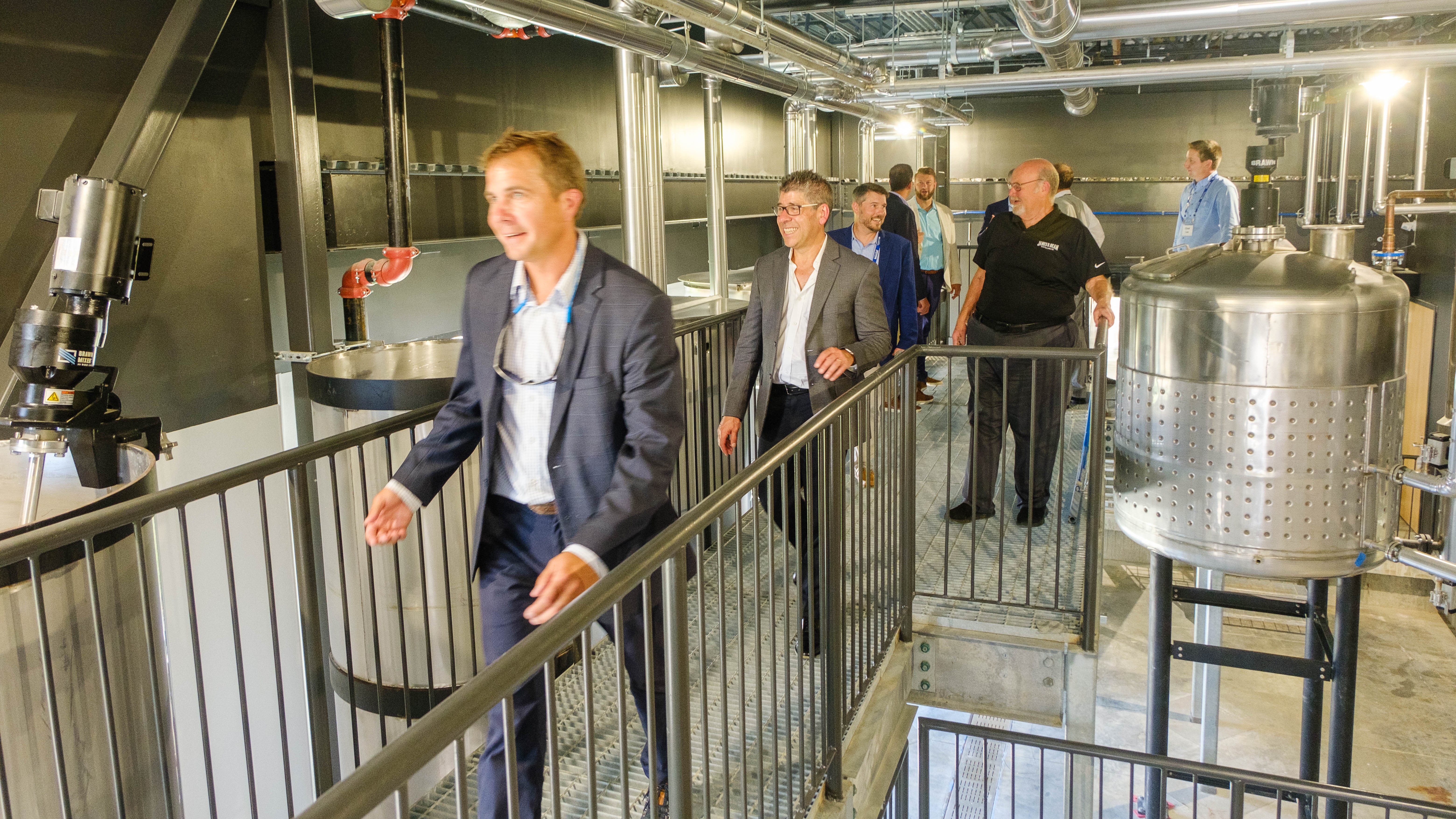 James B. Beam Institute for Kentucky Spirits Director Seth Debolt leads a tour of the new facility.