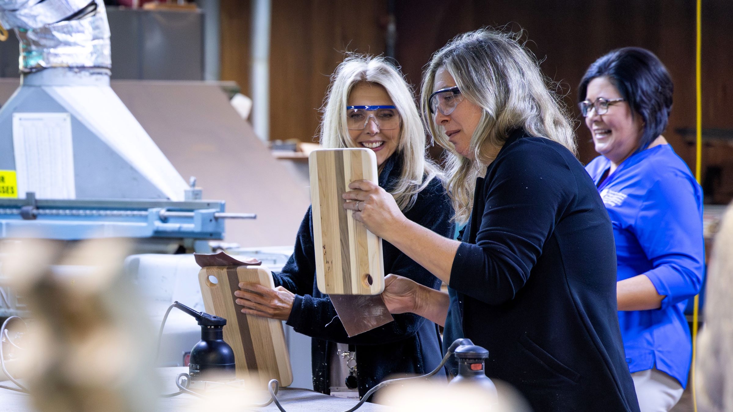 At the Robinson Wood Utilization Center, participants were able to take home their own cutting board. Photo by UK student, Sam Colmar of the Kentucky Kernel 