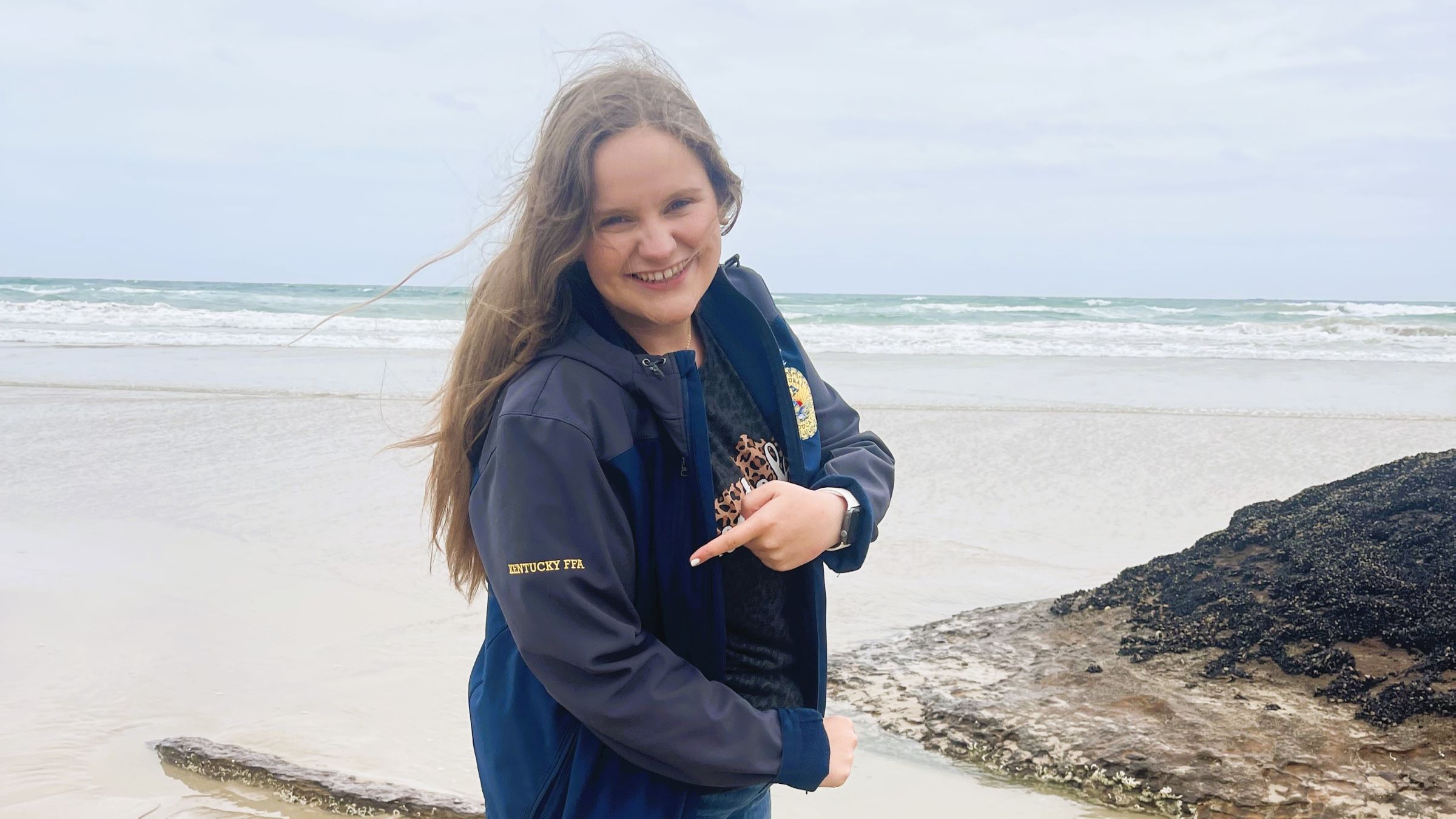 Casey Montgomery dawning her FFA gear in Australia. Photo provided by Casey Montgomery.