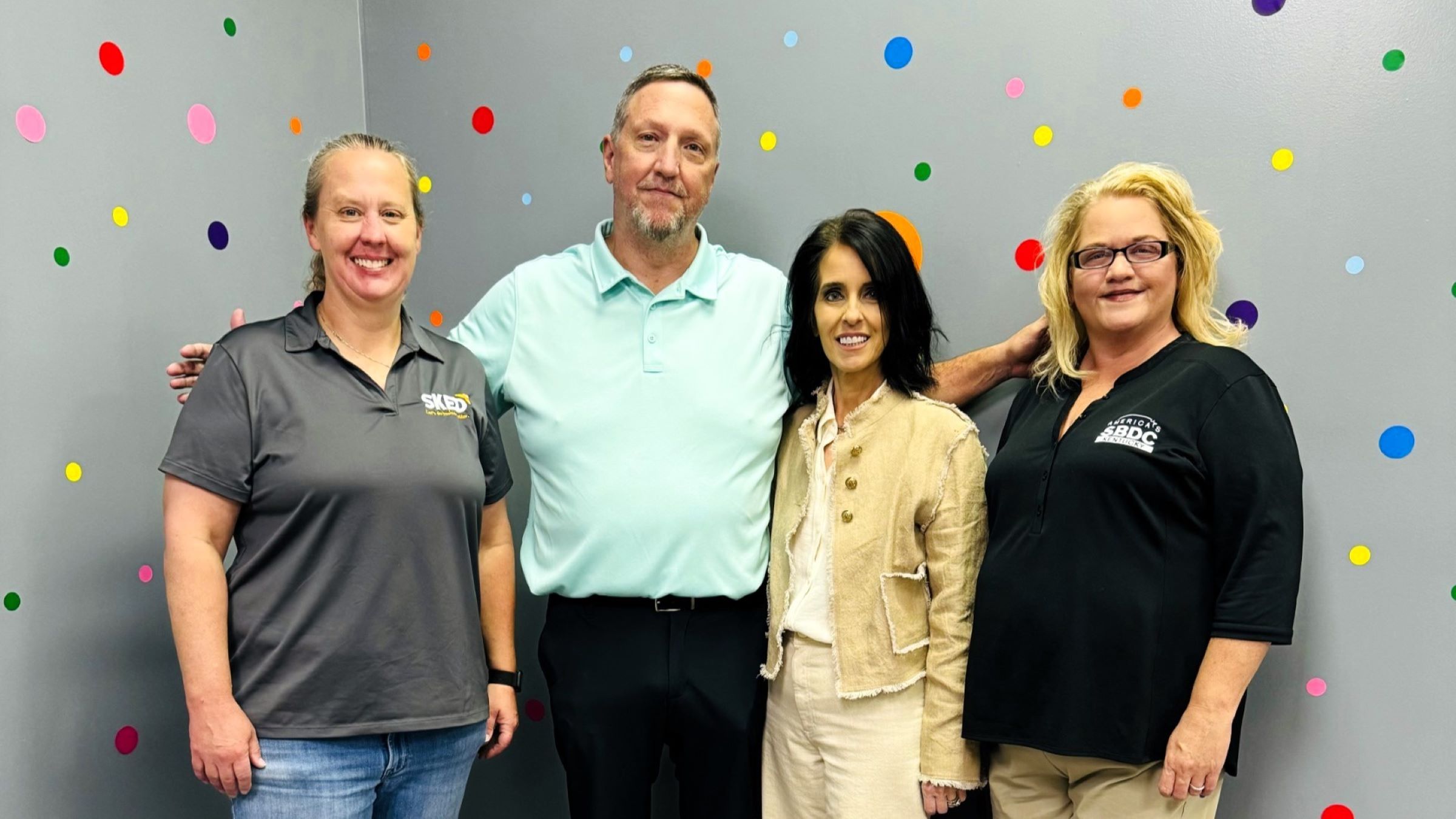 Pictured left to Right: Amanda Kelly (SKED); Michael Moore; Tanya Moore and Michelle Spriggs (SBDC). Photo provided by the Kentucky SBDC.