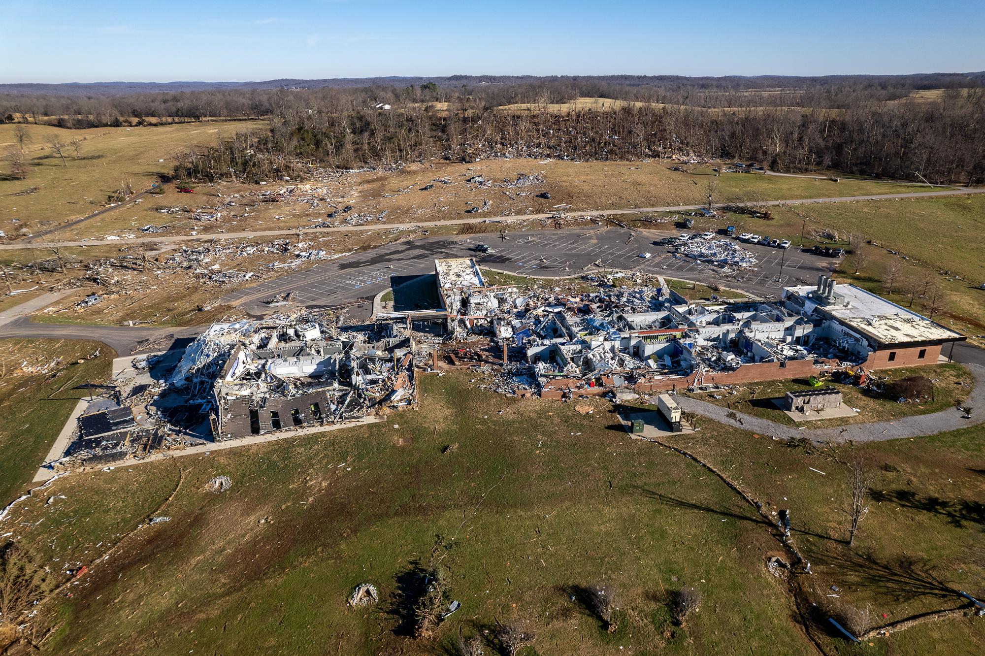 Princeton center after tornado. 